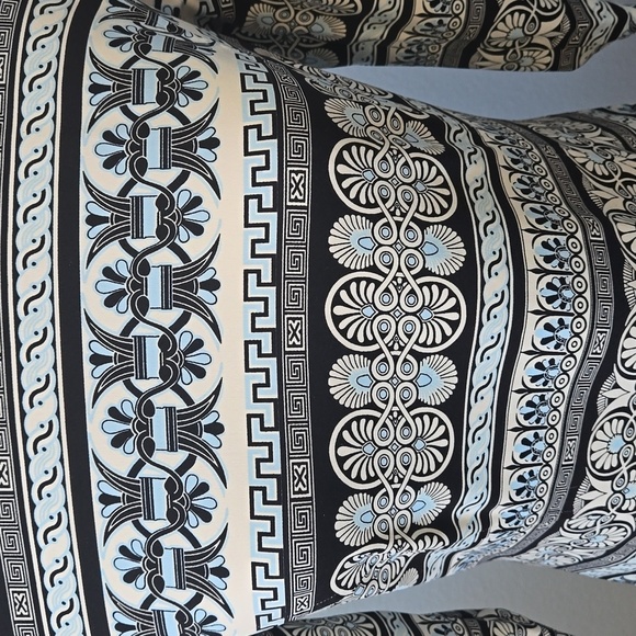 J McLaughlin Catalina Cloth Blue Patterned Sheath 3/4 Sleeves Dress Sz Medium - Picture 9 of 13